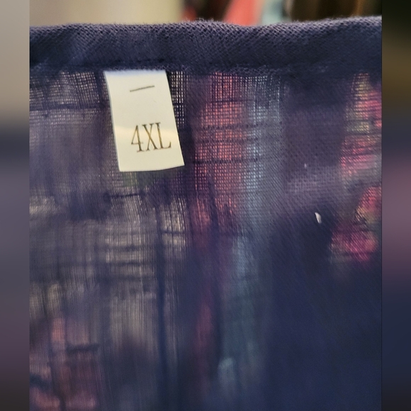 Navy Blue Embroidered Women's Top 26 Ptp - Picture 4 of 5